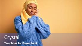  Presentation with hijab - Amazing presentation having young-african-american-afro-woman backdrop and a ocean colored foreground