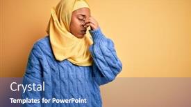  Presentation with african american high school - Beautiful presentation theme featuring young-african-american-afro-woman backdrop and a ocean colored foreground