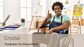  Presentation with african american and baby - Theme having young-african-american-artist-man background and a  colored foreground