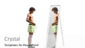  Presentation with athlete - Theme enhanced with young-african-american-athlete-measuring background and a white colored foreground