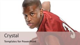  Presentation with african american high school - Colorful PPT theme enhanced with young african american basketball player backdrop and a coral colored foreground