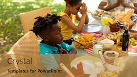  Presentation with family prayer - Slide set having young-african-american-brother background and a gold colored foreground