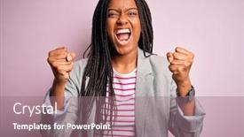  Presentation with pink business - Cool new presentation design with young-african-american-business-girl backdrop and a coral colored foreground
