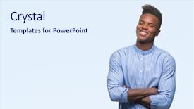  Presentation with african american in business - Cool new theme with young african american business man backdrop and a  colored foreground