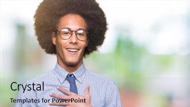  Presentation with african american in computer business - Cool new slides with young african american business man backdrop and a  colored foreground