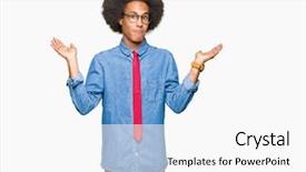 Presentation with african american in computer business - Audience pleasing PPT layouts consisting of young african american business man backdrop and a  colored foreground