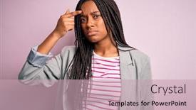  Presentation with acne - PPT layouts with young-african-american-business-woman background and a soft green colored foreground