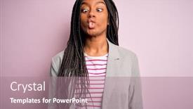  Presentation with business pink - PPT layouts featuring young-african-american-business-woman background and a coral colored foreground