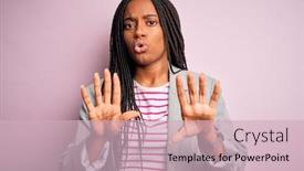  Presentation with moving business - Cool new PPT layouts with young-african-american-business-woman backdrop and a soft green colored foreground