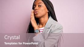  Presentation with pink business - PPT layouts featuring young-african-american-business-woman background and a gray colored foreground