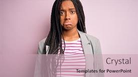  Presentation with business pink - Colorful slides enhanced with young-african-american-business-woman backdrop and a soft green colored foreground