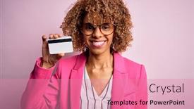  Presentation with face identification - Audience pleasing slides consisting of young-african-american-business-woman backdrop and a coral colored foreground