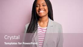  Presentation with business pink - PPT layouts having young-african-american-business-woman background and a coral colored foreground