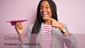  Presentation with african american business - PPT theme consisting of young-african-american-business-woman background and a coral colored foreground