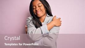  Presentation with pink business - Cool new slide set with young-african-american-business-woman backdrop and a coral colored foreground