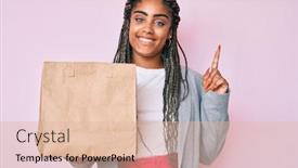  Presentation with african american woman question - Slide set consisting of young-african-american-business-woman background and a lemonade colored foreground