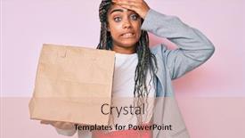 Presentation with african american business - PPT layouts enhanced with young-african-american-business-woman background and a coral colored foreground