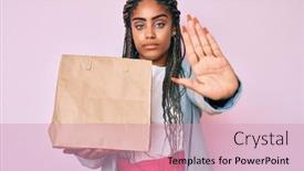  Presentation with defense - Beautiful presentation design featuring young-african-american-business-woman backdrop and a coral colored foreground