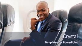  Presentation with african american culture - Slides with young african american businessman holding background and a tawny brown colored foreground