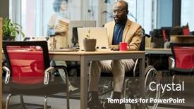  Presentation with coworking - Theme with young-african-american-businessman background and a tawny brown colored foreground