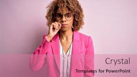  Presentation with lips mouth - Theme featuring young-african-american-businesswoman-wearing background and a coral colored foreground