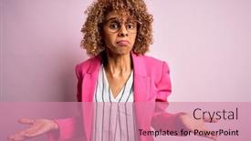  Presentation with american - Colorful presentation theme enhanced with young-african-american-businesswoman-wearing backdrop and a coral colored foreground