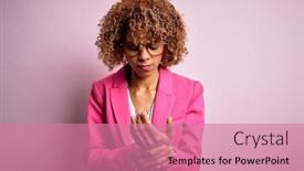  Presentation with inflammation - PPT theme enhanced with young-african-american-businesswoman-wearing background and a coral colored foreground