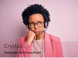 Young African American Call Center PPT template 40 | CrystalGraphics