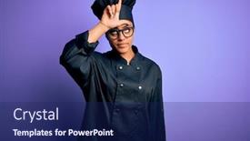  Presentation with african people - Beautiful PPT layouts featuring young-african-american-chef-girl backdrop and a navy blue colored foreground