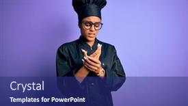 Presentation with arthritis - Slide set with young-african-american-chef-girl background and a navy blue colored foreground