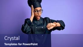  Presentation with chef - Cool new theme with young-african-american-chef-girl backdrop and a navy blue colored foreground