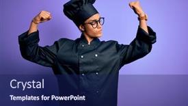  Presentation with proud american - Amazing presentation design having young-african-american-chef-girl backdrop and a navy blue colored foreground