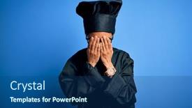  Presentation with vision - Presentation theme with young-african-american-chef-woman background and a ocean colored foreground