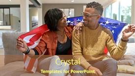  Presentation with american flag - PPT layouts enhanced with young-african-american-couple-celebrating background and a red colored foreground