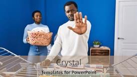  Presentation with defense - Presentation theme consisting of young-african-american-couple-hanging background and a coral colored foreground