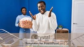  Presentation with victory - PPT layouts having young-african-american-couple-hanging background and a coral colored foreground