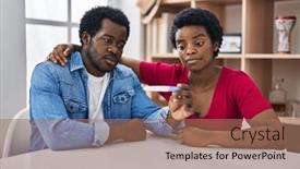  Presentation with pregnancy - PPT theme featuring young-african-american-couple-holding background and a coral colored foreground