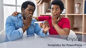  Presentation with pregnancy - Presentation having young-african-american-couple-holding background and a light blue colored foreground