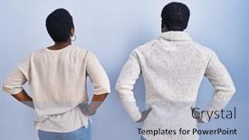  Presentation with african american black couple - Presentation design consisting of young-african-american-couple-standing background and a light blue colored foreground