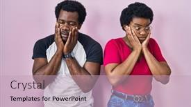  Presentation with sadness - PPT layouts enhanced with young-african-american-couple-standing background and a soft green colored foreground