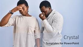  Presentation with nose - PPT theme having young-african-american-couple-standing background and a light blue colored foreground