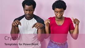  Presentation with depressed - Theme enhanced with young-african-american-couple-standing background and a coral colored foreground