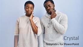  Presentation with african american dental - Presentation theme consisting of young-african-american-couple-standing background and a light blue colored foreground