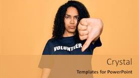  Presentation with negative - Cool new PPT layouts with young-african-american-curly-woman backdrop and a yellow colored foreground