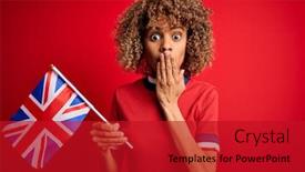  Presentation with shame - Cool new slides with young-african-american-curly-woman backdrop and a crimson colored foreground