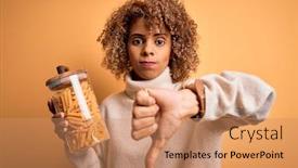  Presentation with italian american - Theme having young-african-american-curly-woman background and a coral colored foreground