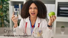  Presentation with dietitian - Presentation consisting of young-african-american-dietitian-woman background and a mint green colored foreground