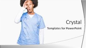  Presentation with doctor african - Beautiful PPT layouts featuring young african american doctor man backdrop and a  colored foreground