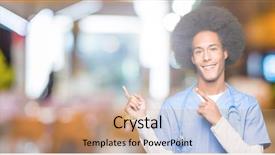  Presentation with ophthalmology african american models - Presentation design with young african american doctor man background and a  colored foreground