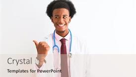  Presentation with african american couples on the mountaintop - Beautiful presentation theme featuring young african american doctor man wearing sthetoscope over isolated white background smiling with happy face looking and pointing to the side with thumb up backdrop and a lemonade colored foreground